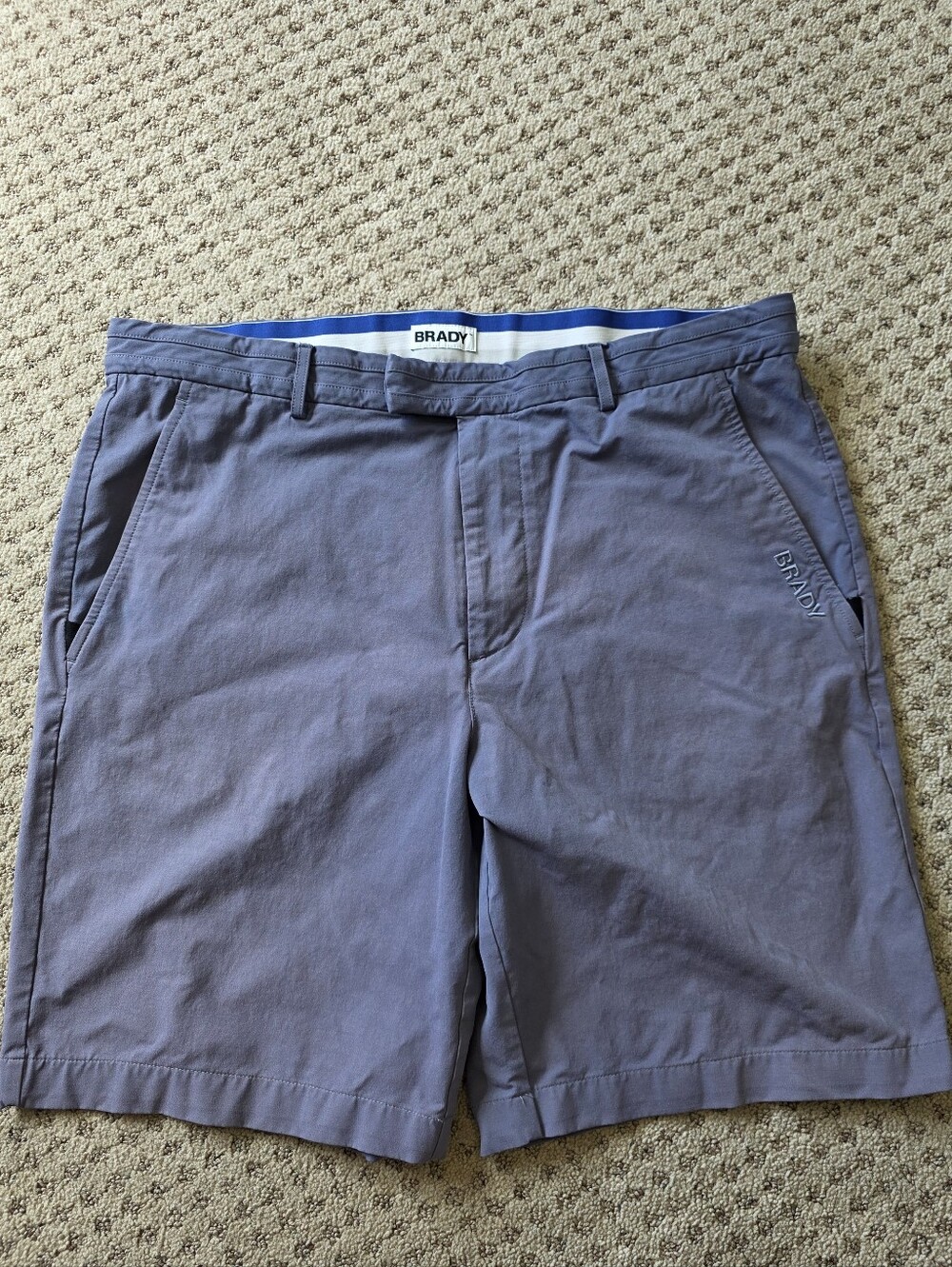 Brady Men's Flat Front Chino Shorts in Dusty Blue